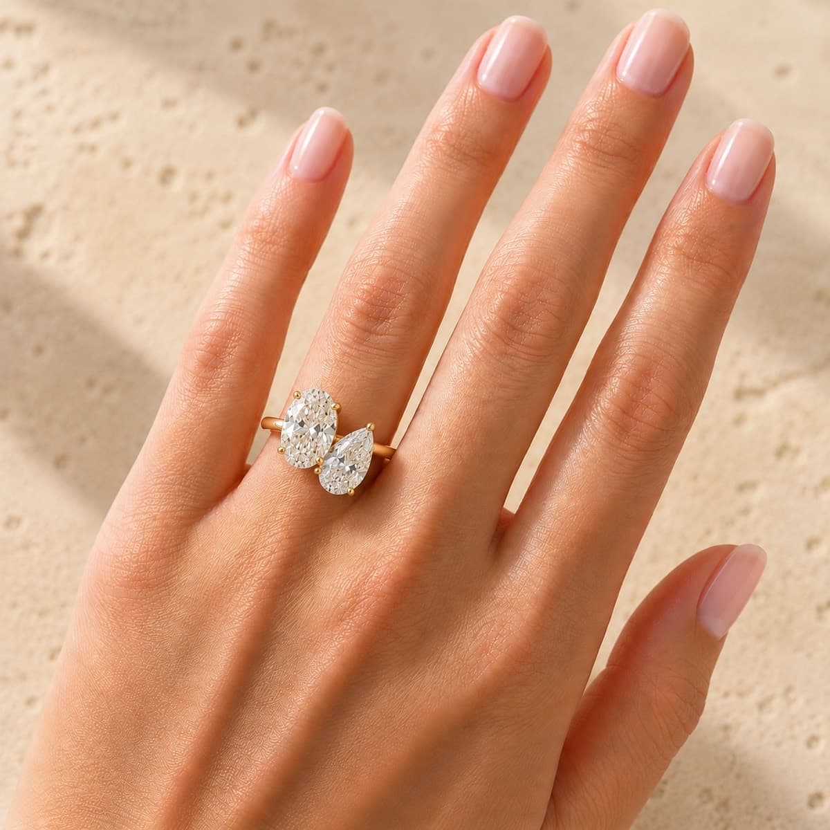 A toi et moi ring, two stones chosen together